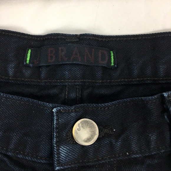 J Brand Dark Blue Distressed Cuffed Short Cosmos - Picture 3 of 6